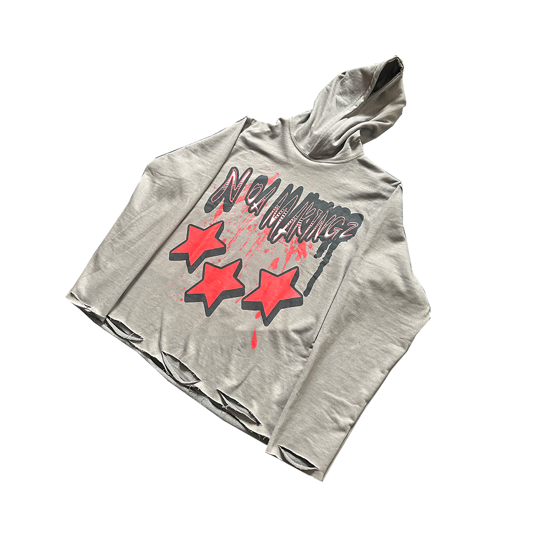 DARK GREY STAR HOODIE