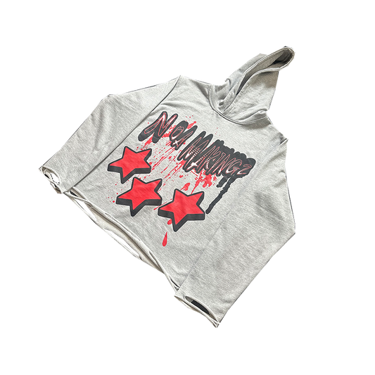 LIGHT GREY STAR HOODIE